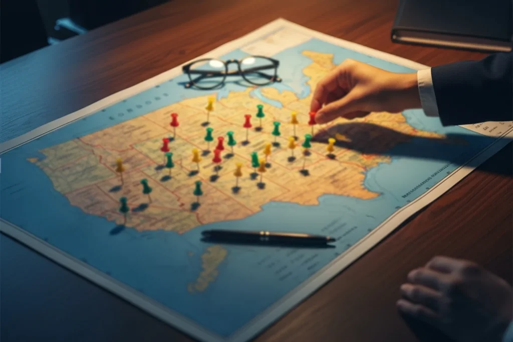 Sweepstakes casino legal states 2026 — US map showing bans, pending bills, and legal access